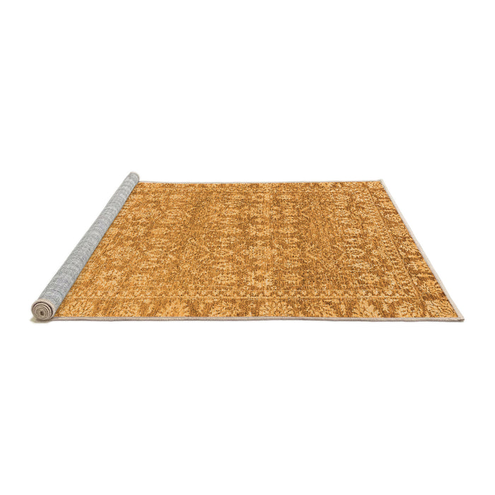 Sideview of Machine Washable Abstract Orange Modern Area Rugs, wshabs2845org