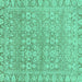 Square Abstract Turquoise Modern Rug, abs2845turq