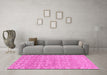 Machine Washable Abstract Pink Modern Rug in a Living Room, wshabs2845pnk