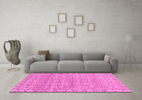 Machine Washable Abstract Pink Modern Rug, wshabs2845pnk