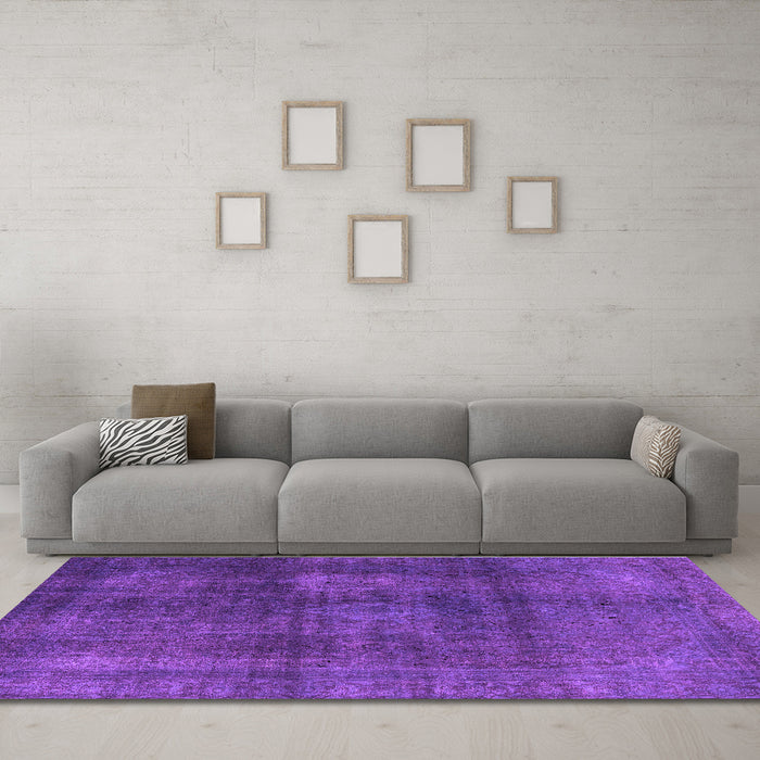 Machine Washable Abstract Purple Modern Area Rugs in a Living Room, wshabs2846pur