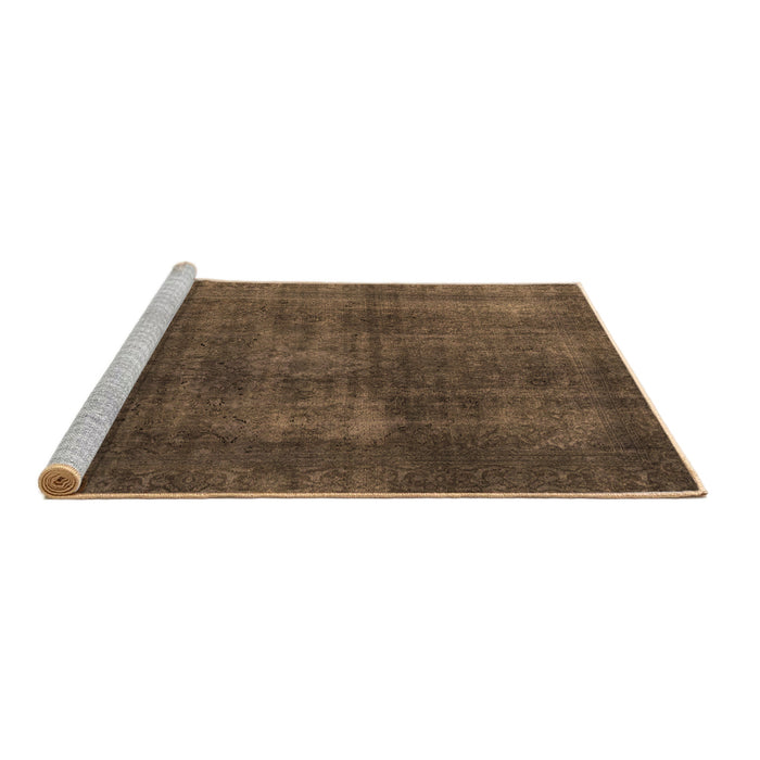 Sideview of Machine Washable Abstract Brown Modern Rug, wshabs2846brn