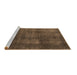 Sideview of Machine Washable Abstract Brown Modern Rug, wshabs2846brn