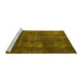 Sideview of Machine Washable Abstract Yellow Modern Rug, wshabs2846yw