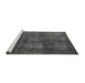 Sideview of Machine Washable Abstract Gray Modern Rug, wshabs2846gry