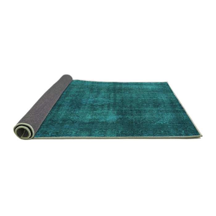 Sideview of Abstract Turquoise Modern Rug, abs2846turq