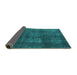 Sideview of Abstract Turquoise Modern Rug, abs2846turq