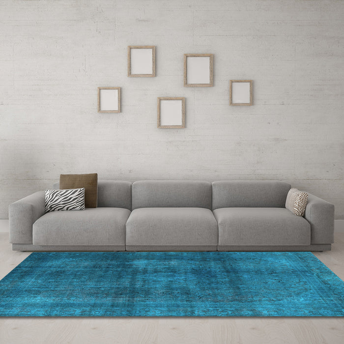 Machine Washable Abstract Light Blue Modern Rug in a Living Room, wshabs2846lblu