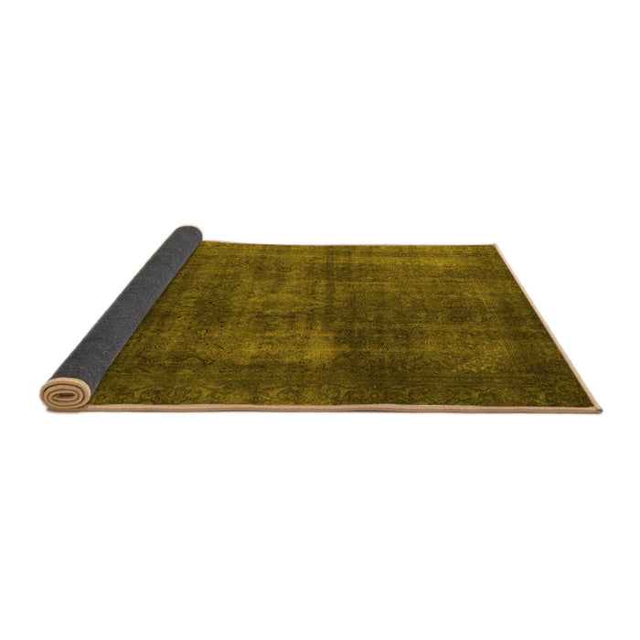 Sideview of Abstract Yellow Modern Rug, abs2846yw