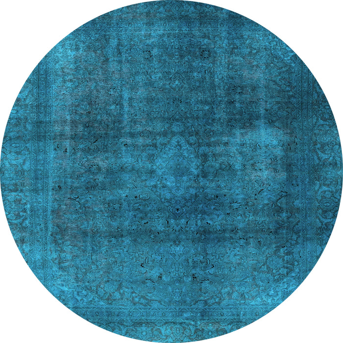 Round Abstract Light Blue Modern Rug, abs2846lblu
