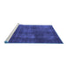 Sideview of Machine Washable Abstract Blue Modern Rug, wshabs2846blu