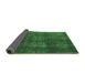 Sideview of Abstract Emerald Green Modern Rug, abs2846emgrn