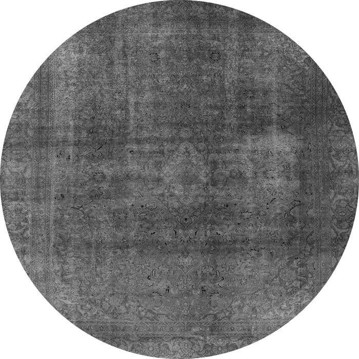 Round Machine Washable Abstract Gray Modern Rug, wshabs2846gry