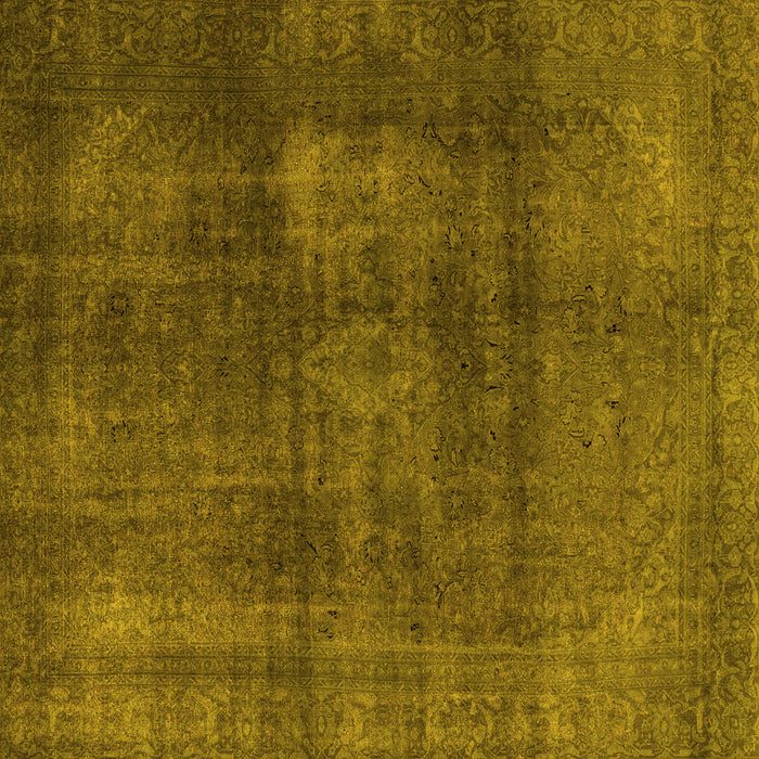 Square Machine Washable Abstract Yellow Modern Rug, wshabs2846yw