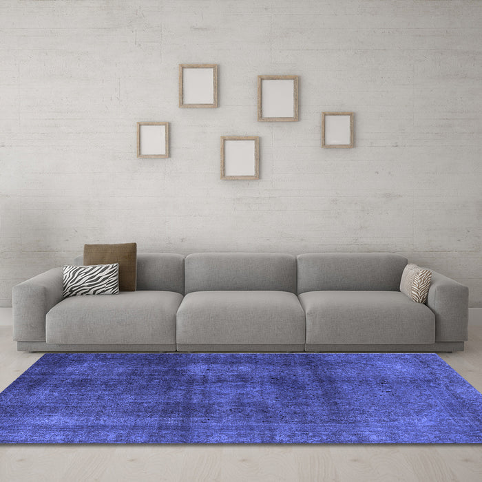 Machine Washable Abstract Blue Modern Rug in a Living Room, wshabs2846blu