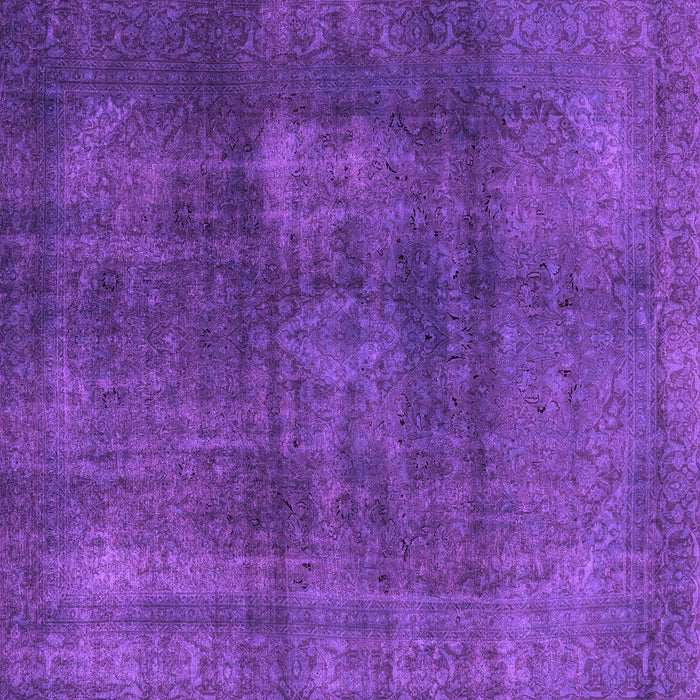 Square Machine Washable Abstract Purple Modern Area Rugs, wshabs2846pur