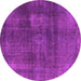 Round Machine Washable Abstract Pink Modern Rug, wshabs2846pnk