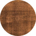 Round Abstract Orange Modern Rug, abs2846org