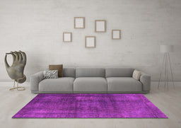 Machine Washable Abstract Pink Modern Rug in a Living Room, wshabs2846pnk