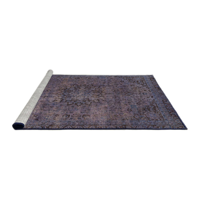 Sideview of Machine Washable Abstract Plum Purple Rug, wshabs2847