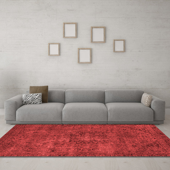 Bohemian Red Washable Rugs