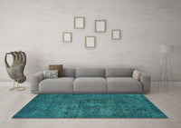 Machine Washable Persian Turquoise Bohemian Rug, wshabs2847turq