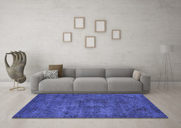 Machine Washable Persian Blue Bohemian Rug in a Living Room, wshabs2847blu