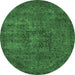 Round Persian Emerald Green Bohemian Rug, abs2847emgrn