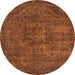 Round Persian Orange Bohemian Rug, abs2847org