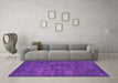 Machine Washable Persian Purple Bohemian Area Rugs in a Living Room, wshabs2847pur