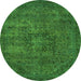 Round Persian Green Bohemian Rug, abs2847grn