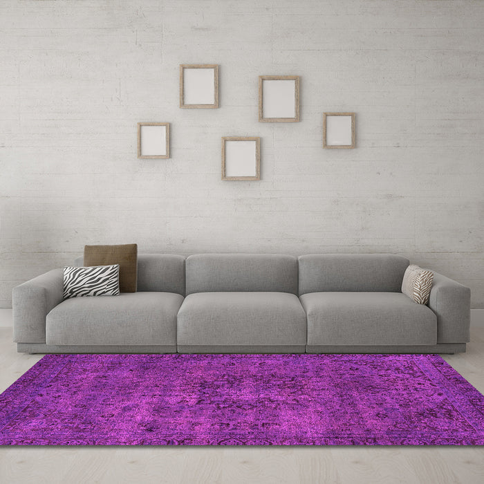 Machine Washable Persian Pink Bohemian Rug in a Living Room, wshabs2847pnk