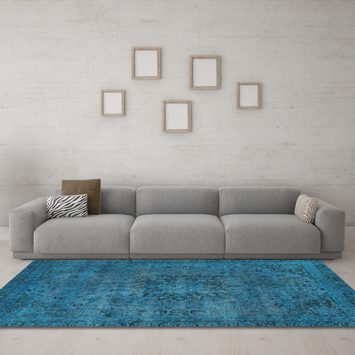 Machine Washable Persian Light Blue Bohemian Rug in a Living Room, wshabs2847lblu