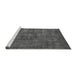 Sideview of Machine Washable Persian Gray Bohemian Rug, wshabs2847gry