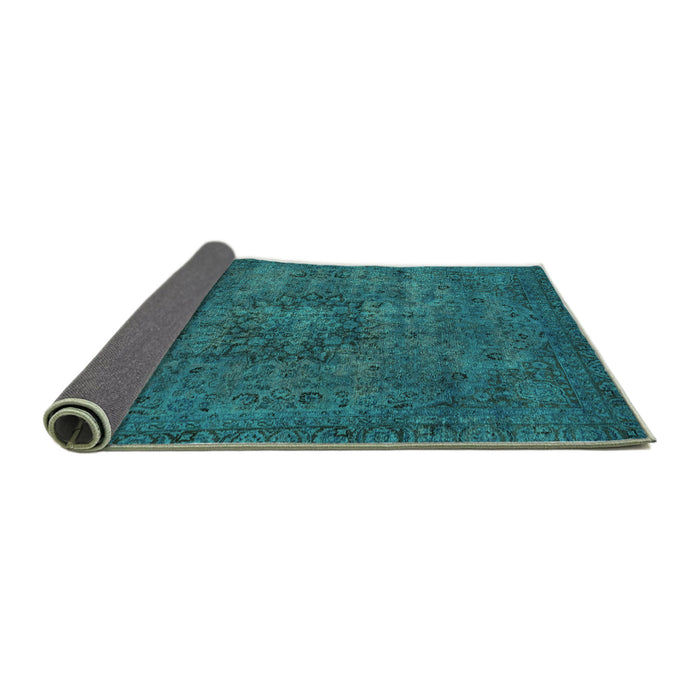 Sideview of Persian Turquoise Bohemian Rug, abs2847turq