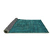 Sideview of Persian Turquoise Bohemian Rug, abs2847turq