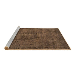 Sideview of Machine Washable Persian Brown Bohemian Rug, wshabs2847brn