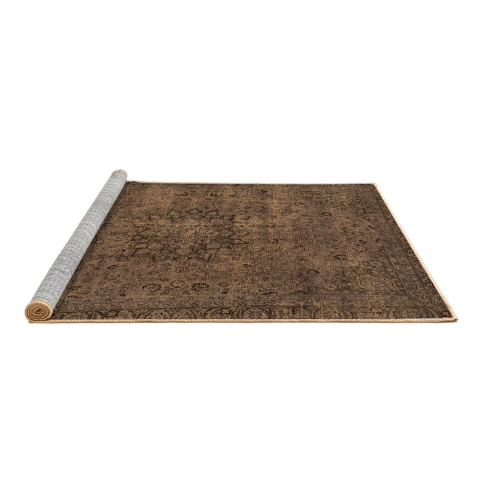 Sideview of Machine Washable Persian Brown Bohemian Rug, wshabs2847brn