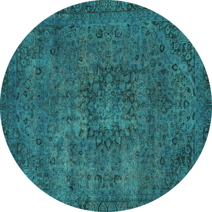 Round Persian Turquoise Bohemian Rug, abs2847turq