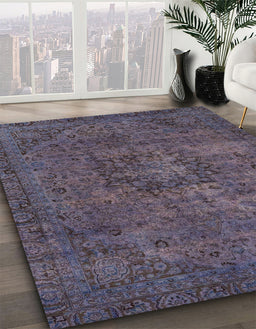 Machine Washable Abstract Plum Purple Rug in a Family Room, wshabs2847