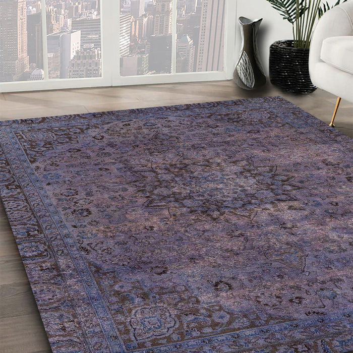 Machine Washable Abstract Plum Purple Rug in a Family Room, wshabs2847