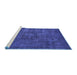 Sideview of Machine Washable Persian Blue Bohemian Rug, wshabs2847blu