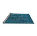 Sideview of Machine Washable Persian Light Blue Bohemian Rug, wshabs2847lblu