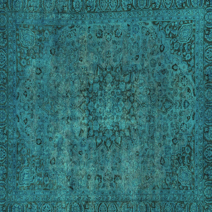 Square Machine Washable Persian Turquoise Bohemian Area Rugs, wshabs2847turq