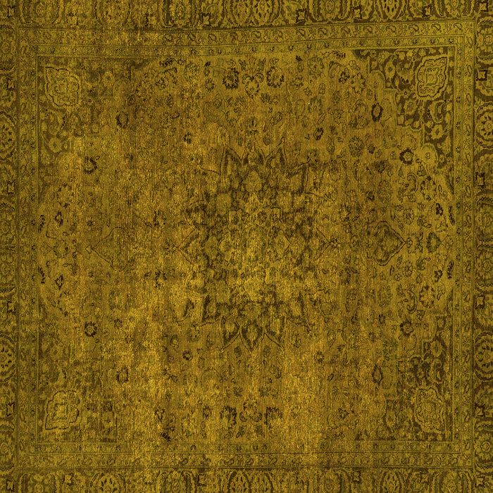 Square Machine Washable Persian Yellow Bohemian Rug, wshabs2847yw