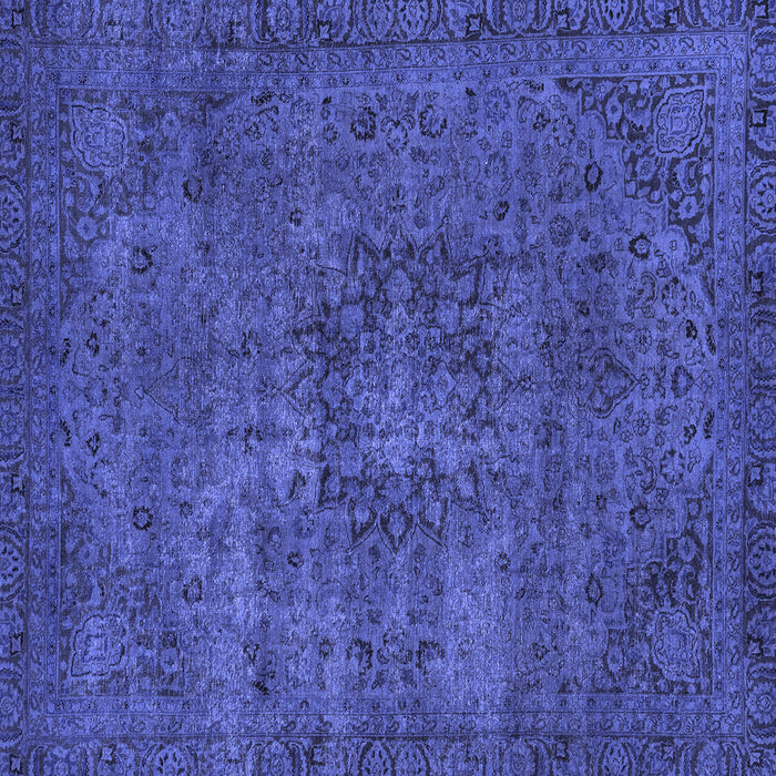 Square Machine Washable Persian Blue Bohemian Rug, wshabs2847blu