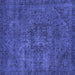 Square Machine Washable Persian Blue Bohemian Rug, wshabs2847blu