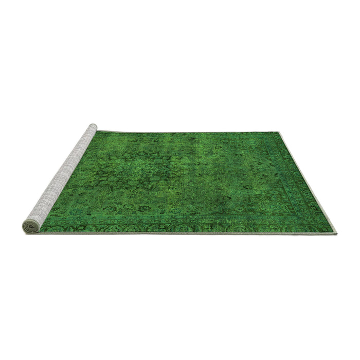 Sideview of Machine Washable Persian Green Bohemian Area Rugs, wshabs2847grn