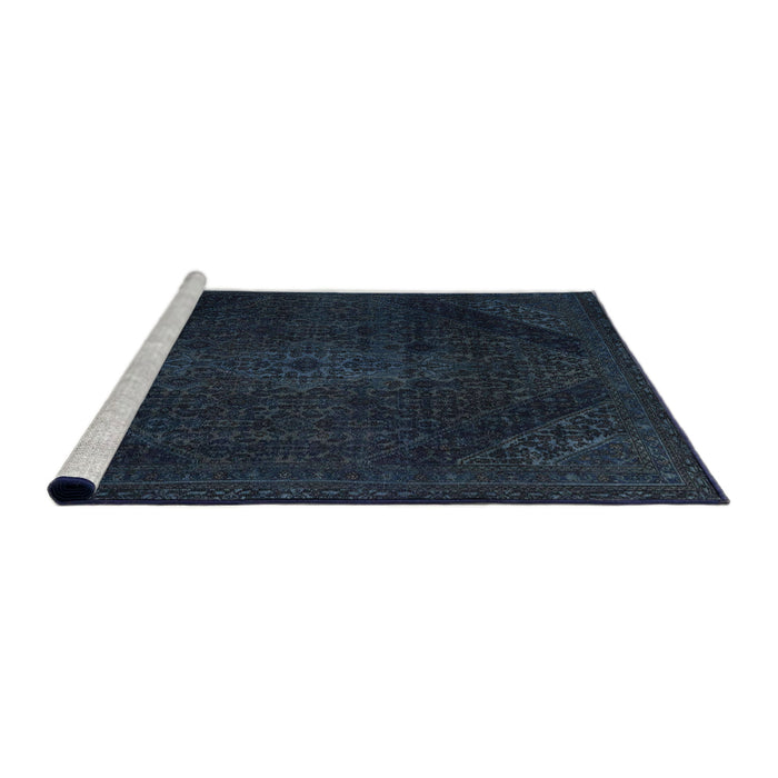 Sideview of Machine Washable Abstract Night Blue Rug, wshabs2848