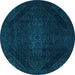 Round Machine Washable Abstract Light Blue Modern Rug, wshabs2848lblu